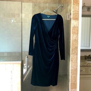 Blue velvet dress